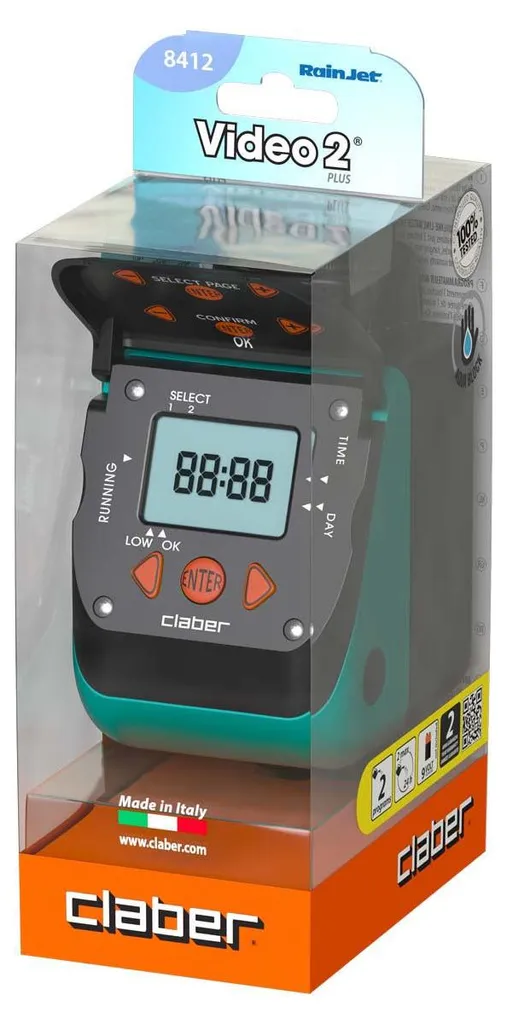 Ordinateur d'irrigation Claber Aquauno Video-2 Plus programmable 8428 - 2