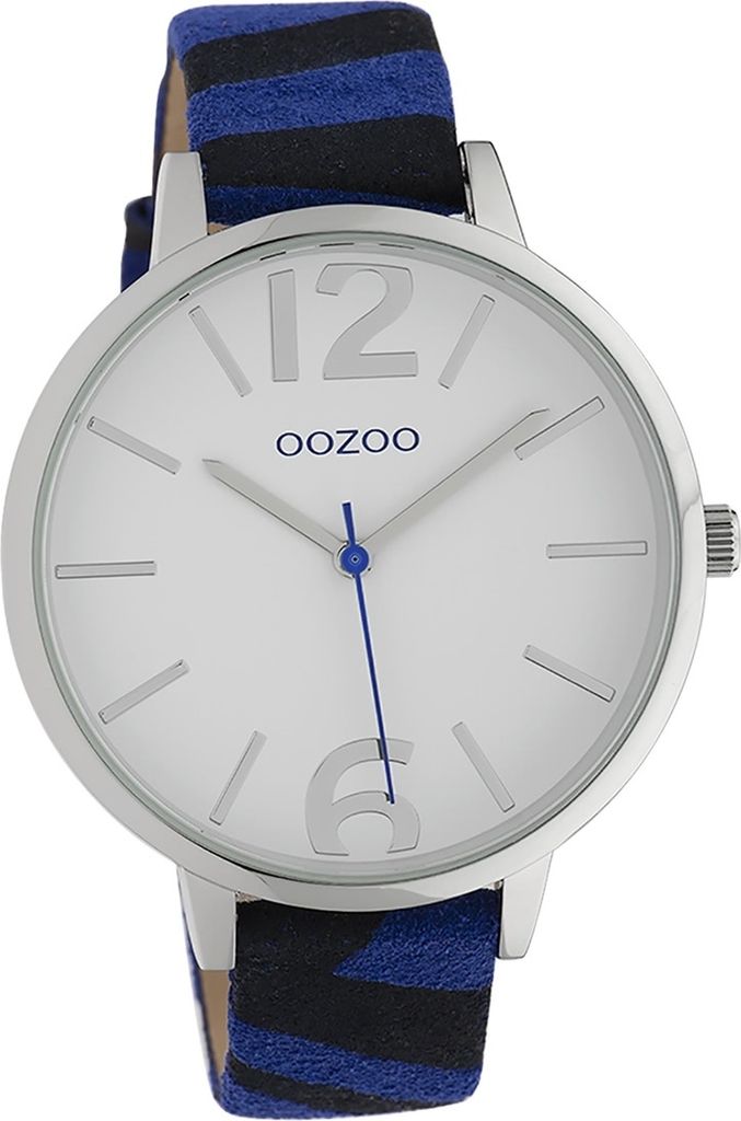 Oozoo Leder Damen Uhr Analog Quarzuhr Armband blau schwarz Timepieces D2UOC10201