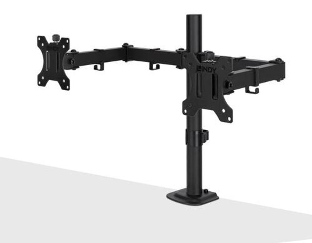 Lindy Duale feste, verstellbare Display-Halterung, 8 kg, 33 cm (13"), 81,3 cm (32"), 75 x 75 mm, 100 x 100 mm, Schwarz