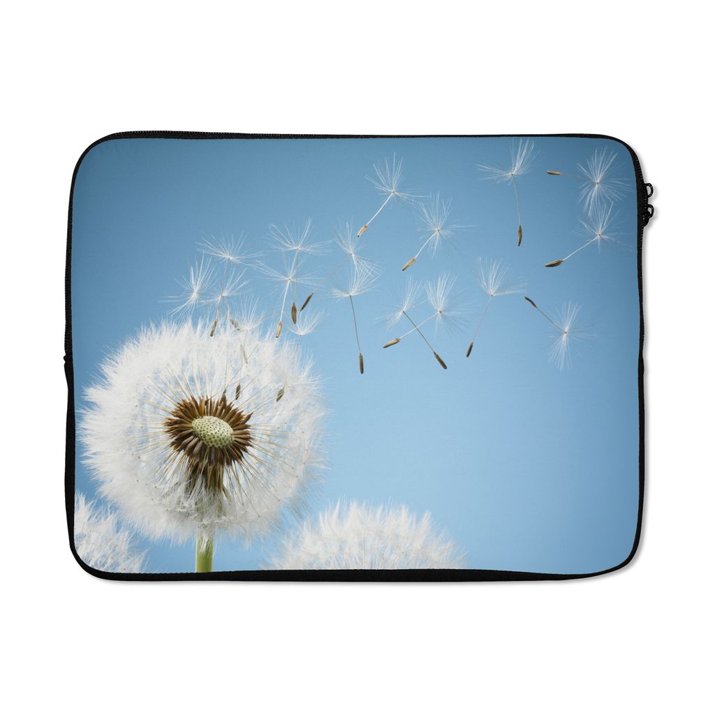 MuchoWow Laptop Hülle 17 Zoll Laptoptasche Löwenzahn, dessen Samen weggeblasen werden - Zipper - Schutzabdeckung