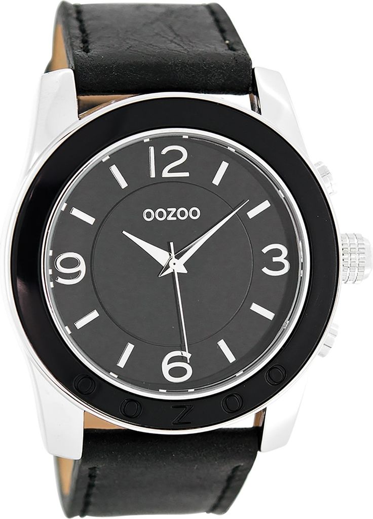 Oozoo Armbanduhr schwarz Leder Timepieces Herren Analog-Quarzuhr UOC5390A