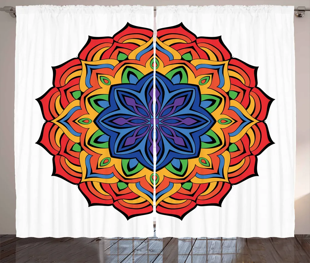 Tenda Boho Chic ABAKUHAUS Mandala: Colori e Vibrazioni per la Casa