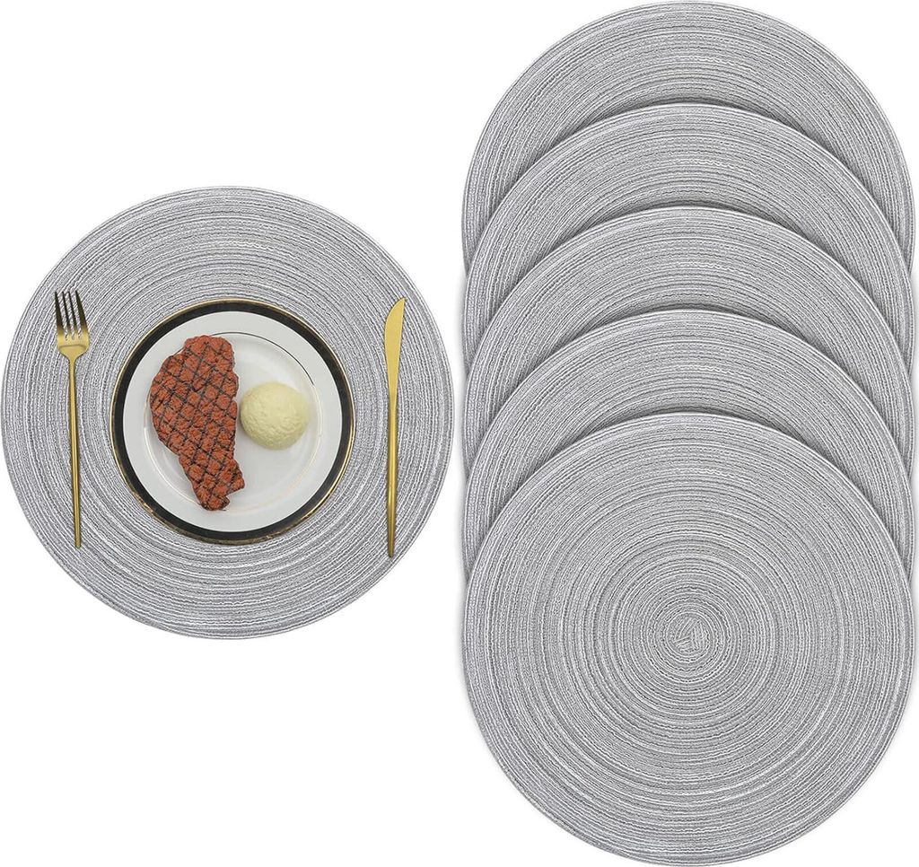 OKWISH Nordischer runder Tischset aus Baumwolle, Produktbild 