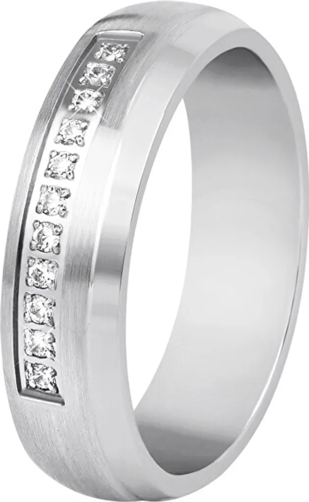 Bague en acier pour femme avec cristaux SPD03 - Taille 61 mm élégante