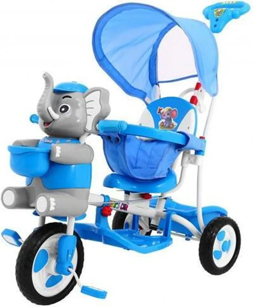 Tricycle pour Bébé B35-2 Bleu Éléphant parfait pour sorties au parc