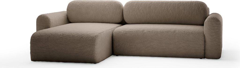 FEDVE Ecksofa Eckcouch Thekla L Form Universell Sofa mit Schlaffunktion Bettkästen Couch Sofagarnitur Brown (Anthology 04)