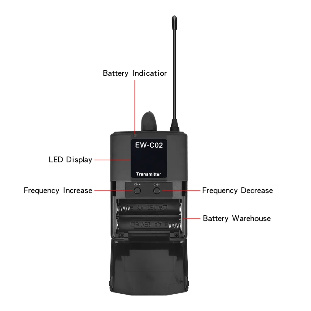 Micro sans fil double UHF anti-interférence pour prise de son