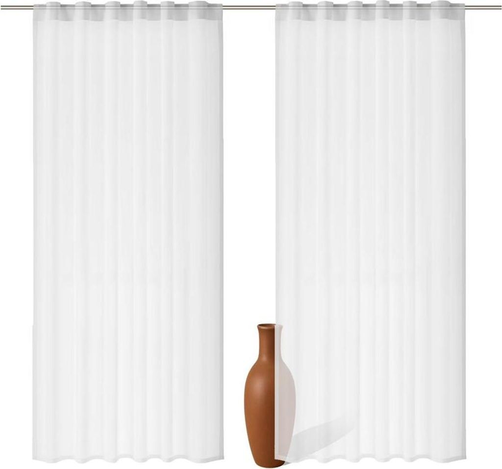 2er Set Schlaufenschal Voile 245 cm weiß transparent : 245 Produktbild 
