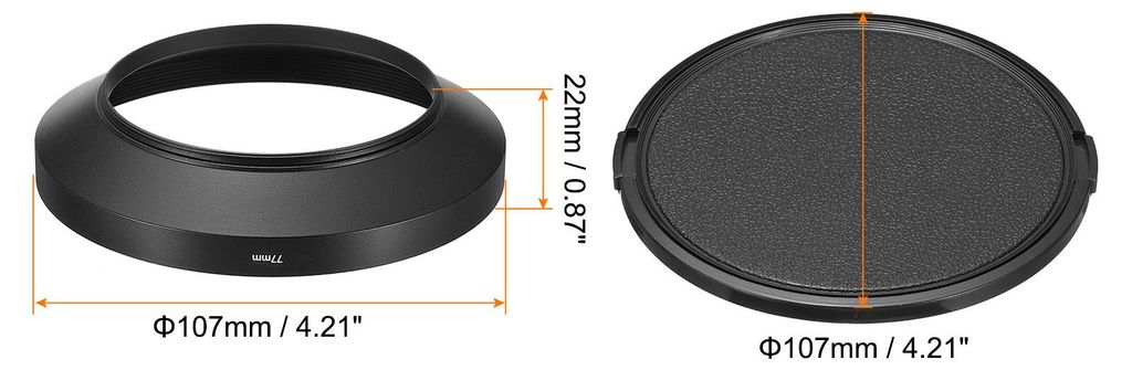 77mm Sonnenblende Breite Winkel Matte Oberfl?che Antireflektierende Innenhaube mit Kappe und Reinigung Kleider fš¹r Kameraobjektiv Schwarz