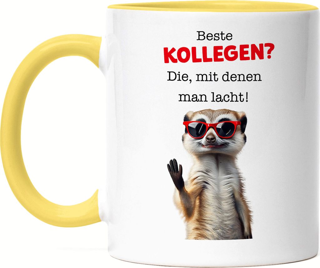 Beste Kollegen? Die mit denen man lacht Tasse Gelb Verabschiedung Arbeitskollege Rente