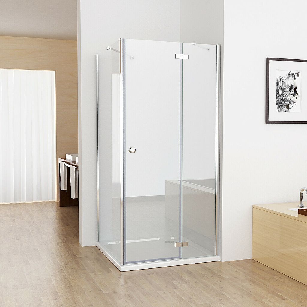 75x70cm Duschkabine Eckig Dusche mit 70cm Seitenwand ESG Glas JCP
