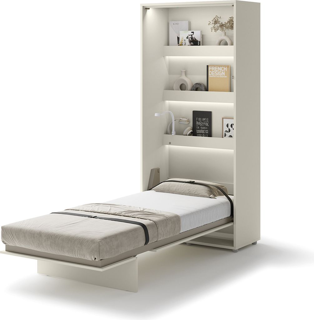 MEBLINI Schrankbett Bed Concept - Wandbett mit Lattenrost - Klappbett mit Schrank - Wandklappbett - Murphy Bed - Bettschrank - BC-03 - 90x200cm Ver...