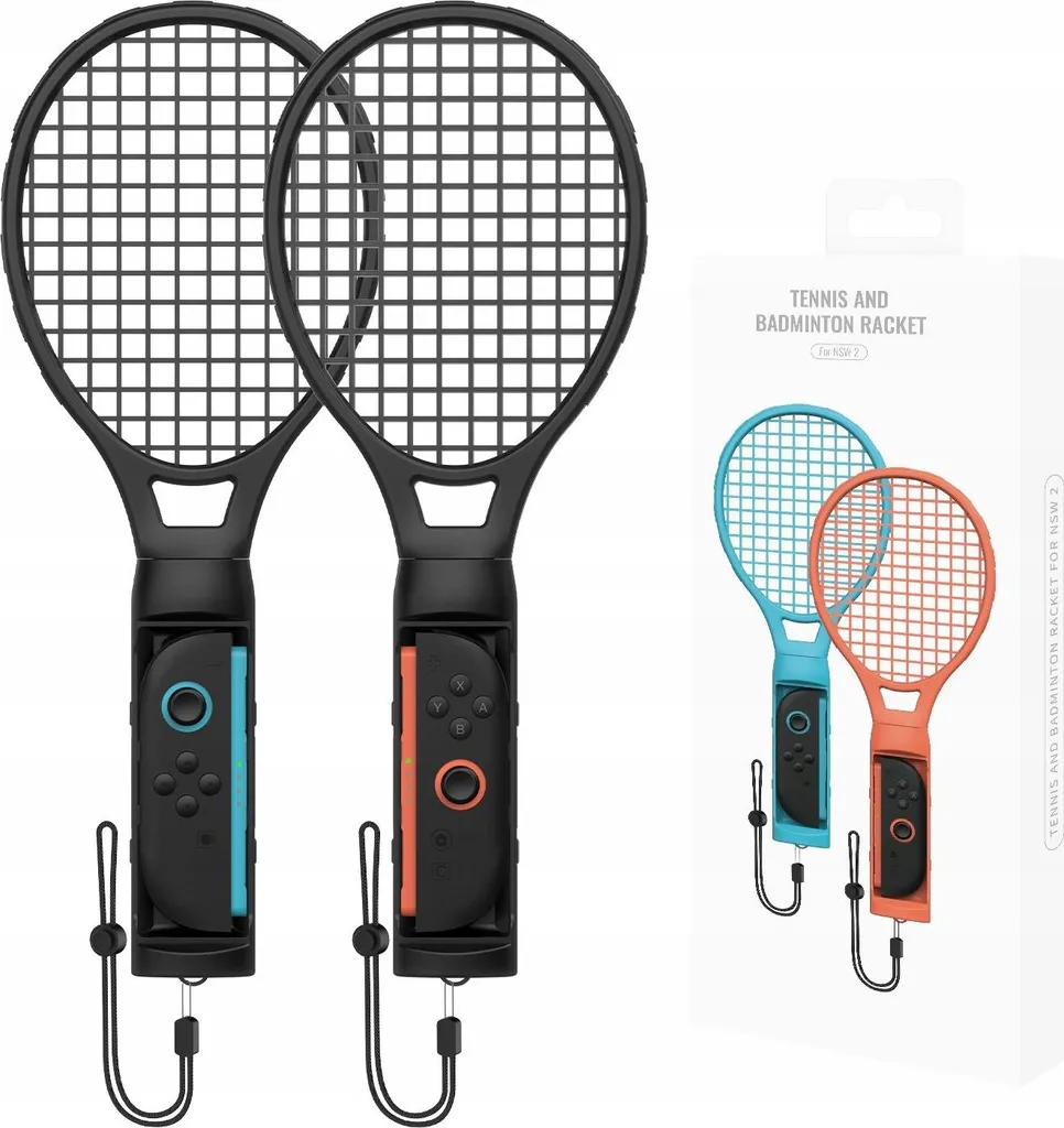Pack 2 Raquettes de Sport Ergonomiques JYS-NS2266 pour Switch 2 Noir