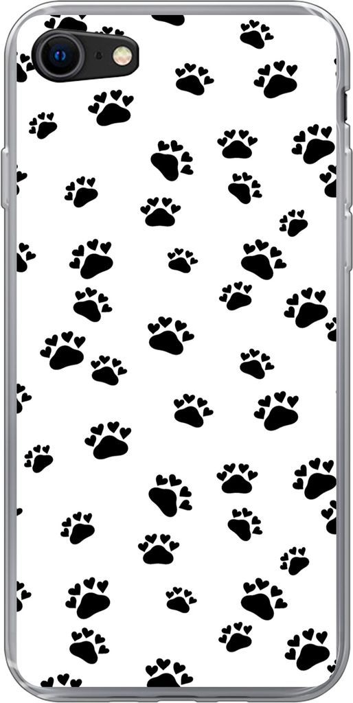 MuchoWow Handyhülle Schutzhülle Hülle für Telefoonhoesje iPhone 8 Muster - Katze - Pfoten - Jungen - Mädchen - Kinder - Kind Silikon Softcas...