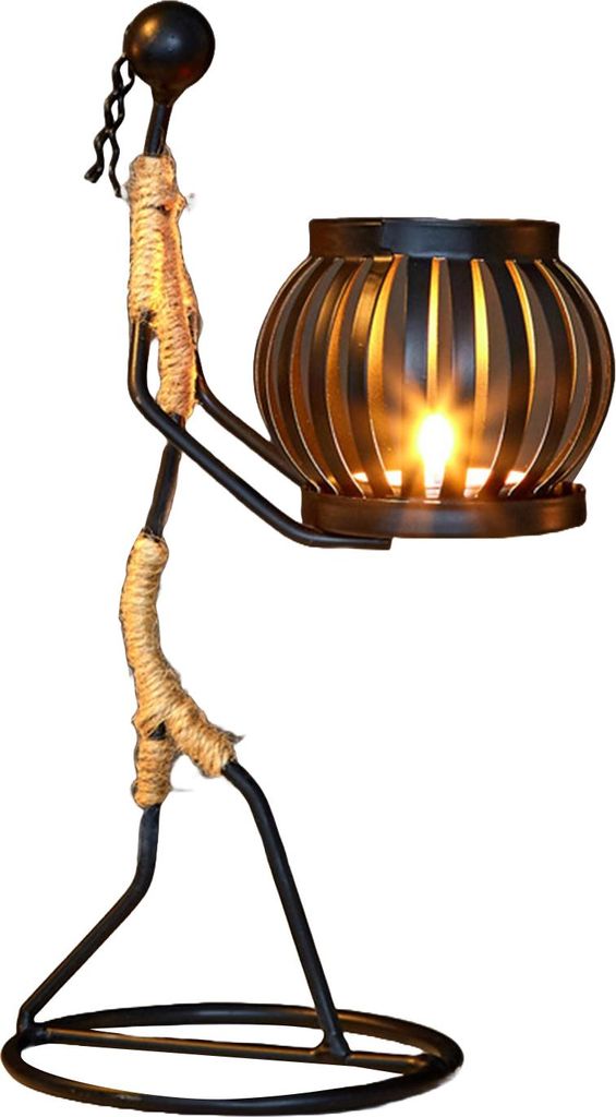Vintage Kerzenständer Home Decor Girl-shaped Iron Candle Holder Dekorative Laterne-förmigen Kerzenständer für Kerzen