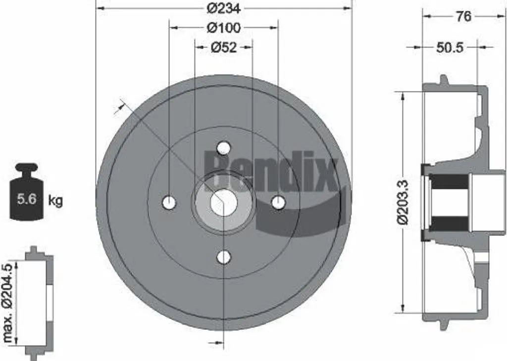 Tambour de Frein Arrière pour Clio et Sandero - Qualité OE BDM1135 Bendix