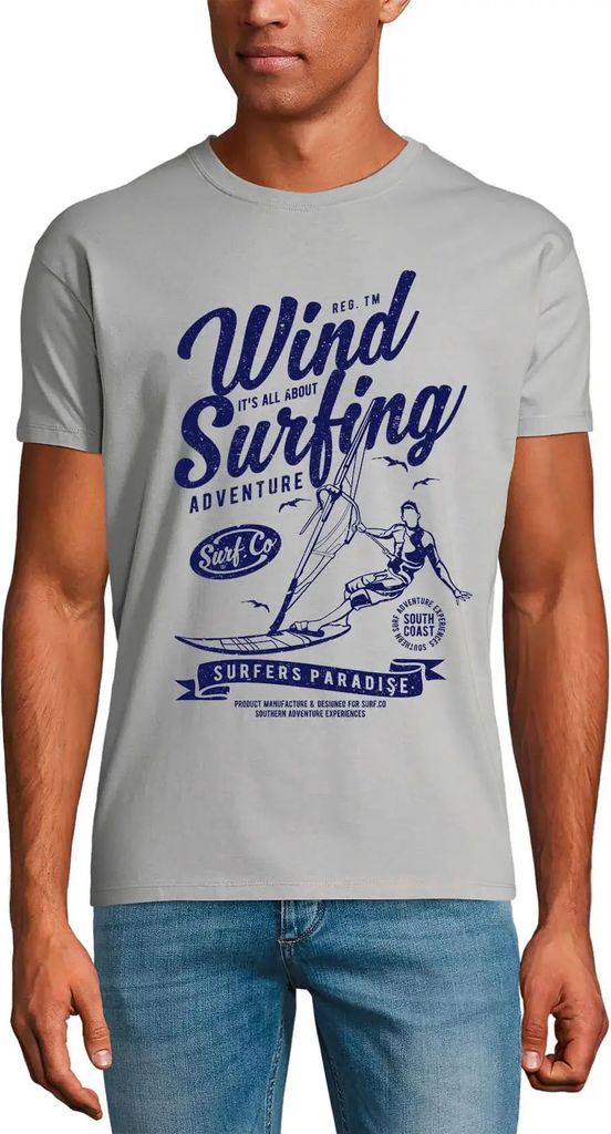 Herren Grafik T-Shirt Abenteuer Windsurfen - Surferparadies – Wind Surfing Adventure - Surfers Paradise – Öko-Verantwortlich Vintage Jahrgang ...