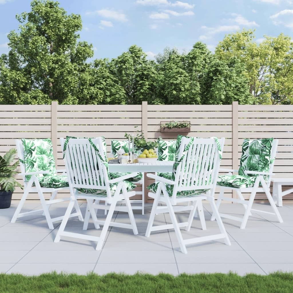 CLORIS Niedriglehner-Auflagen 6 Stk. Blattmuster Oxford-Gewebe 2024