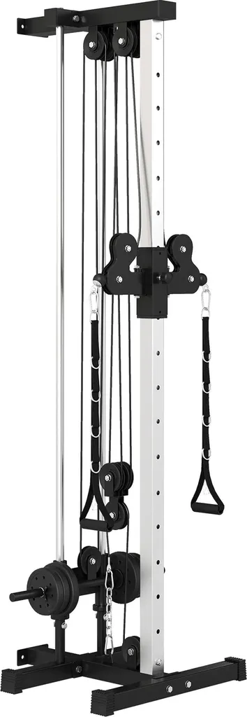 Station poulie réglable noire 165 cm : musculation complète petit espace