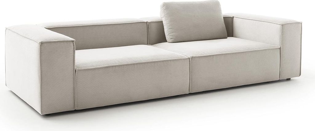 KAWOLA Sofa CARMO 3-Sitzer Feincord silber