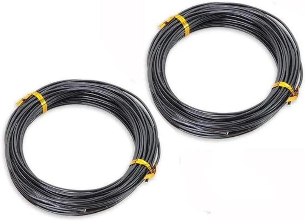 Fil de ligature pour bonsaï en aluminium noir 20 mètres lot de 2 pièces