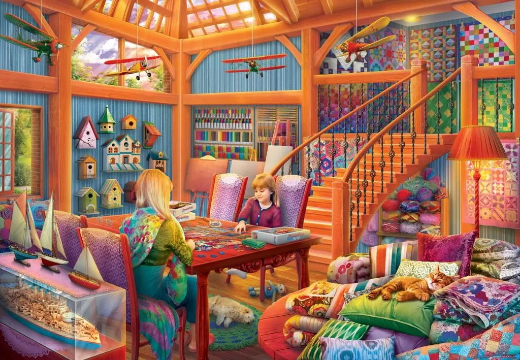 Puzzle adulte anti-stress Bluebird Hobby Room pour déconnecter