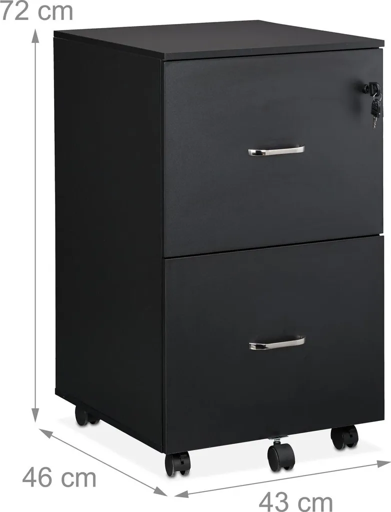 Caisson de bureau mobile à serrure pour dossiers suspendus format A4 - 3