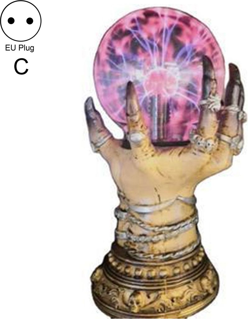 Gruselige leuchtende Kristallkugel, exquisite Verarbeitung, Totenkopf-Finger halten kreative himmlische Kristallkugel, Dekoration für Zuhause-C
