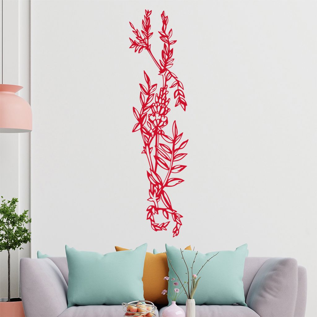 Blumen - Ranken Wandtattoo in 6 Größen - Wandaufkleber Wall Sticker - Dekoration, Küche, Wohnzimmer, Schlafzimmer, Badezimmer