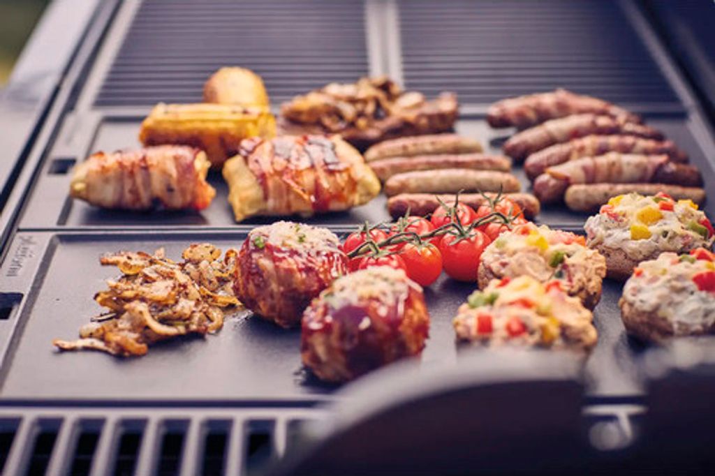 TENNEKER Grillrost Grillgitter Gusseisen 48 x 24 cm schwarz Grillrostsystem Platform für Halo