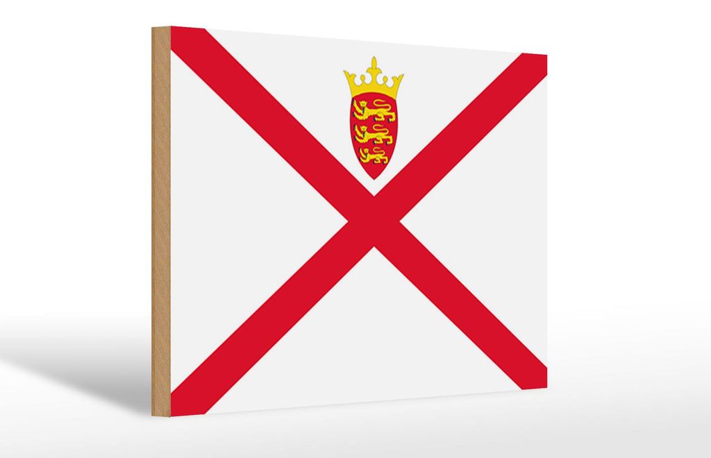 Holzschild Flagge Jerseys 30x20cm Flag of Jersey