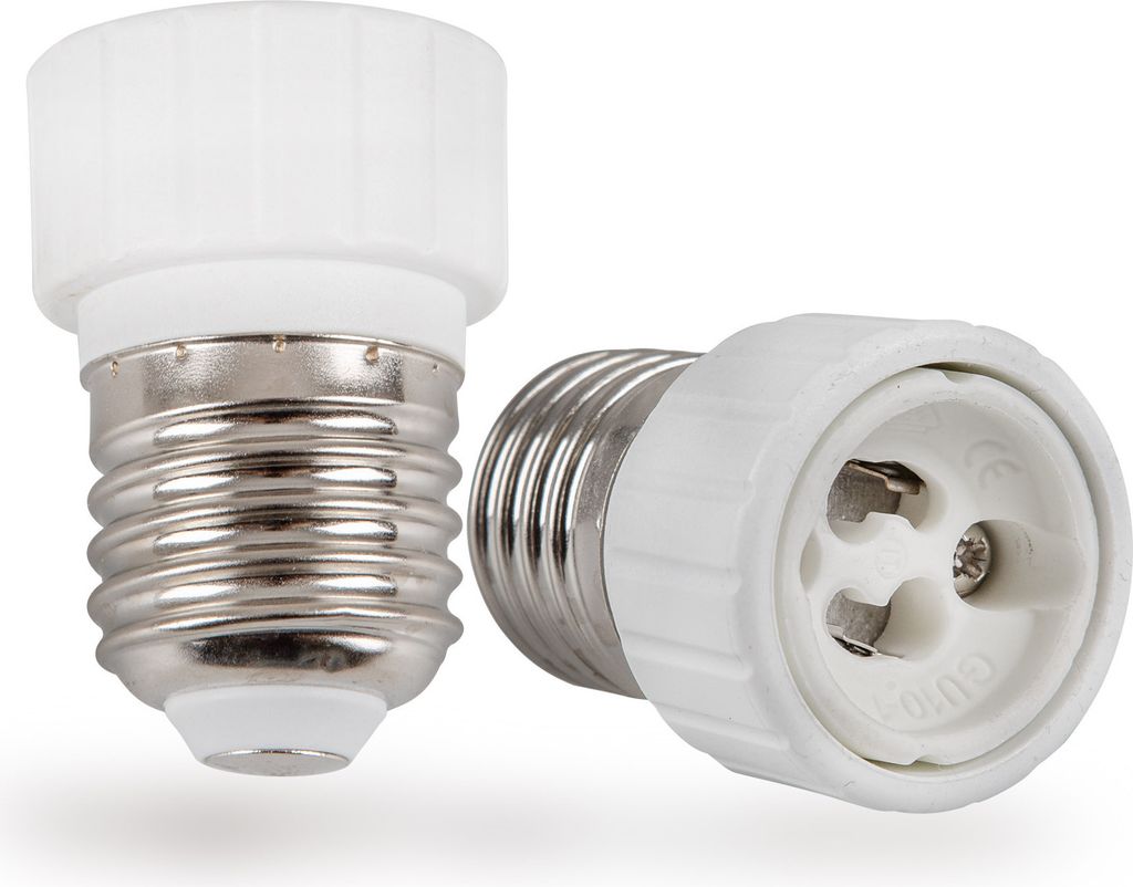 2x Lampensockel Adapter Konverter E27 Fassung auf GU10 Sockel Lampenadapter