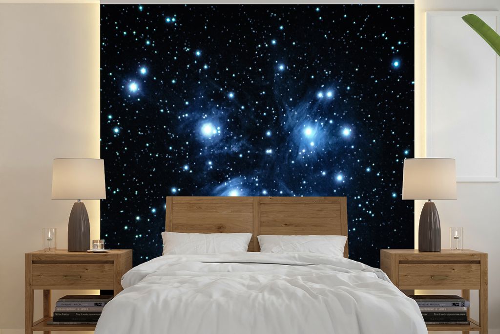 MuchoWow Fototapete für Wohnzimmer oder Schlafzimmer Wandtapete Vinyl Motivtapete Universum - Planeten - Sterne - Jungen - Mädchen - Kinder - 2...