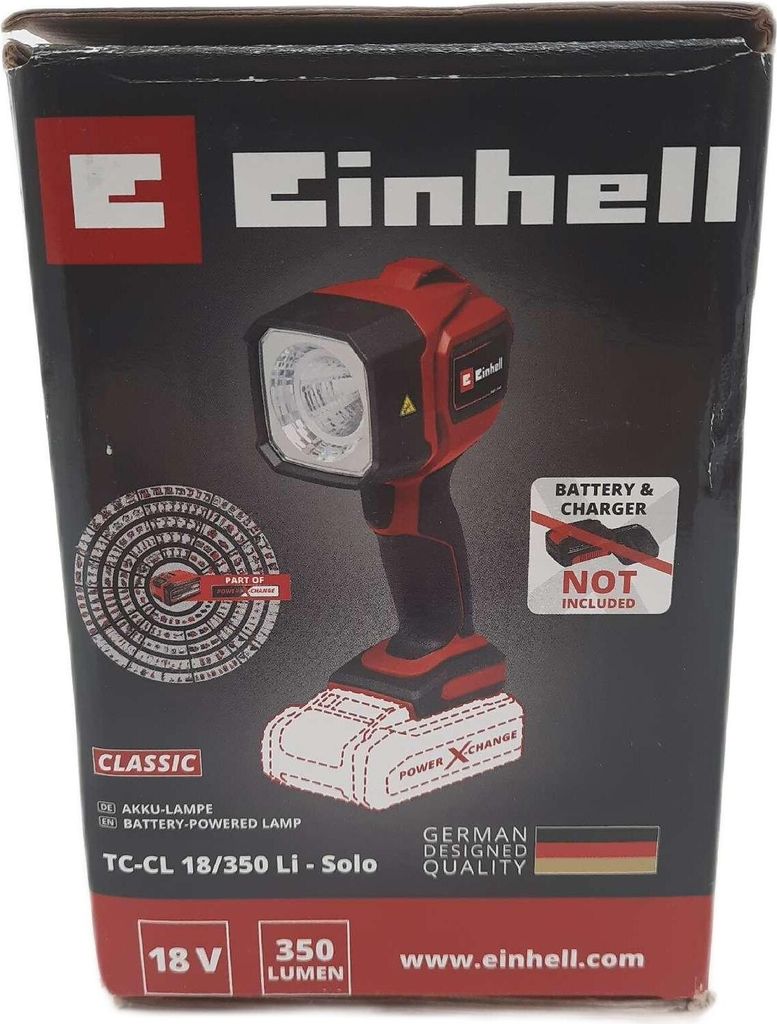 Einhell TC-CL 18/350 Li - Solo, LED, 495 g, Czarny, Zdjęcie produktu 