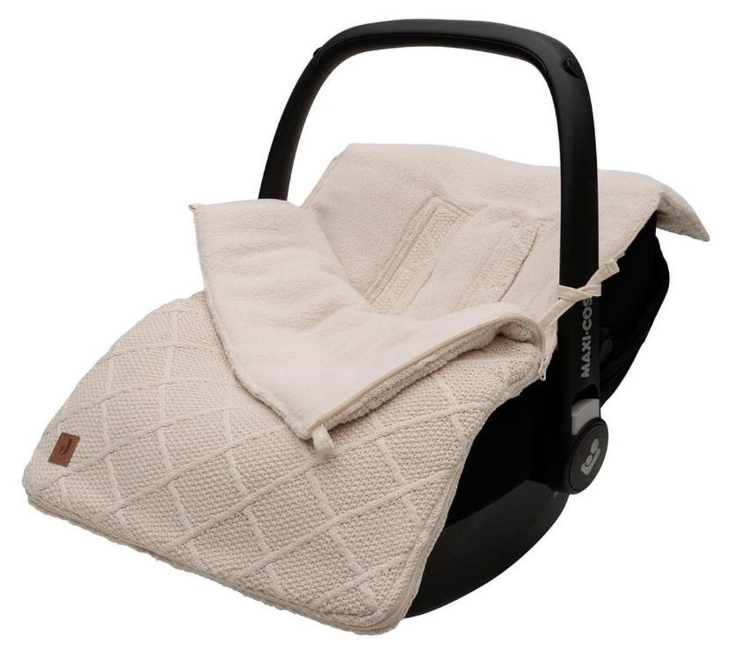 Jollein Fußsack Gruppe 0+ 3/5 Punkte Check Knit Oatmeal Sand