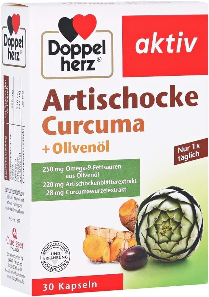Doppelherz aktiv Artischocke+Curcuma+Olivenöl Kapseln (30 Produktbild 