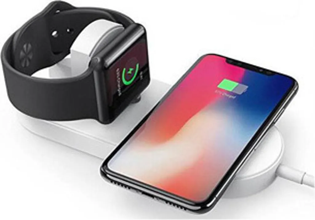 Stazione Ricarica Wireless 2in1 10W Bianca | Smartphone e iWatch Qi