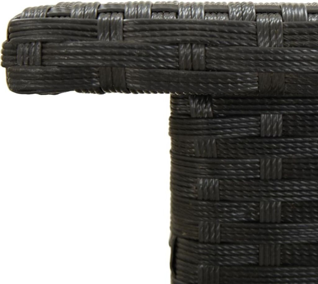 Möbel Esstisch/Outdoor Tisch - Beistelltisch - moderne Design - Balkontisch - Schwarz 50x50x47 cm Poly Rattan Top9499342