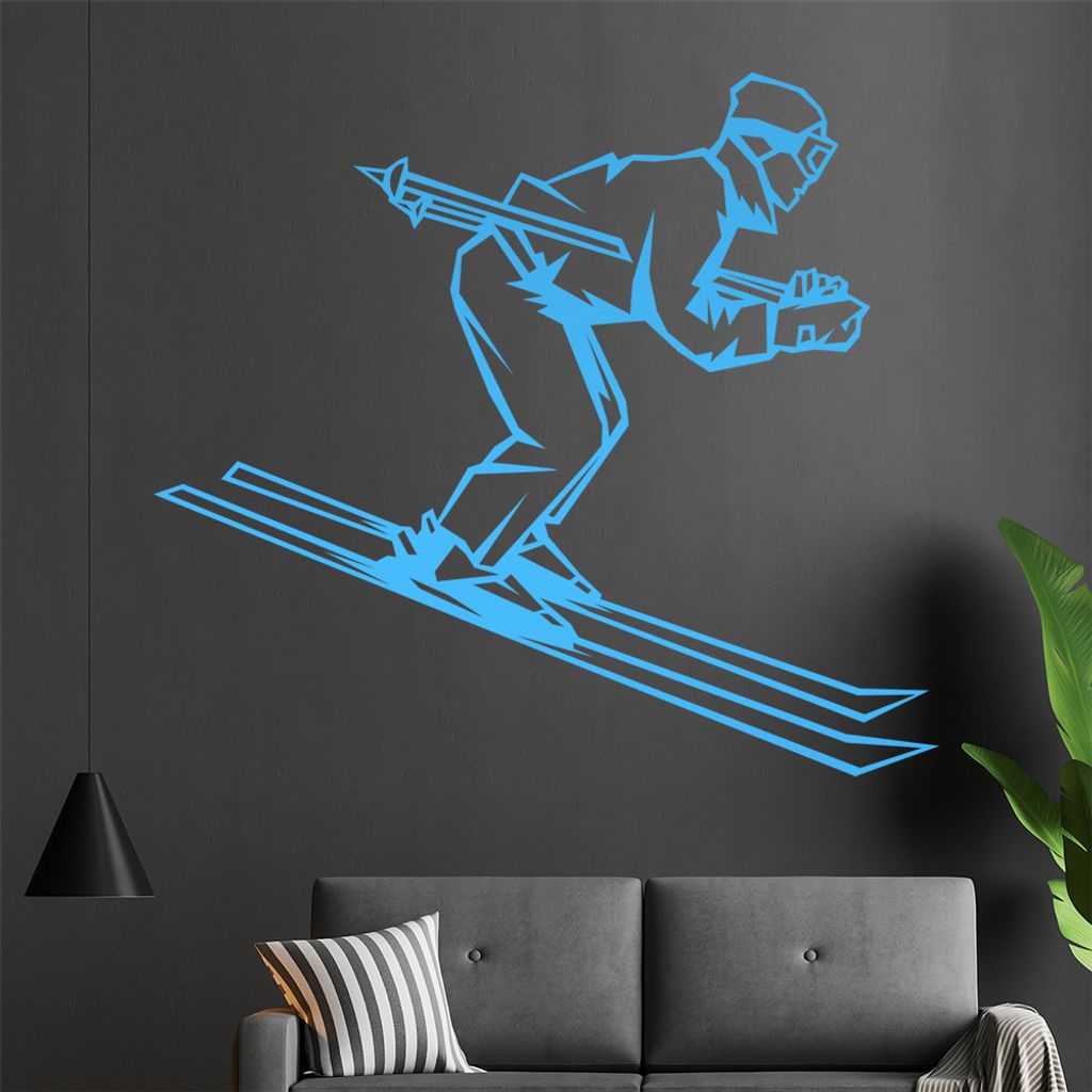 Schispringer Wandtattoo in 6 Größen - Wandaufkleber Wall Sticker - Dekoration, Küche, Wohnzimmer, Schlafzimmer, Badezimmer