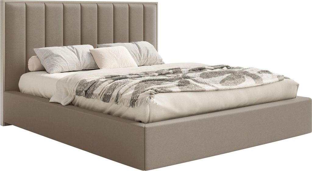 Selsey Togents - Polsterbett 160x200 mit Veloursbezug und LED, Braun
