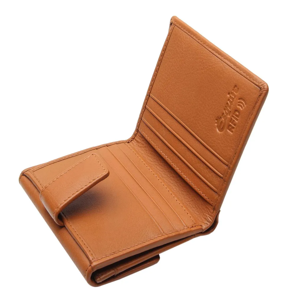 Porte-monnaie Peru Esquire Cuir Cognac avec Compartiments Multiples - 3