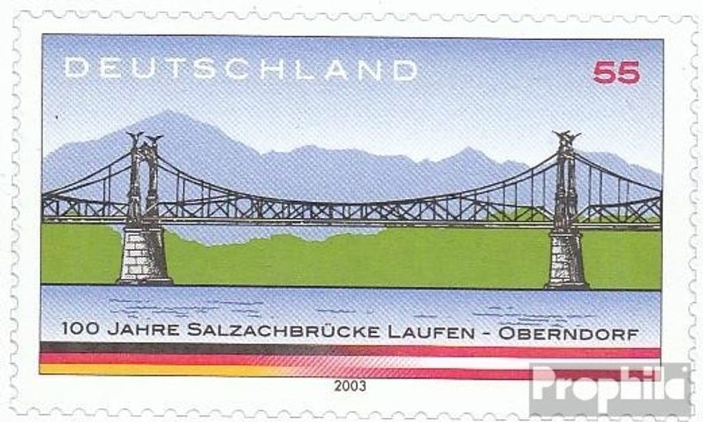 Briefmarken BRD (BR.Deutschland) 2003 Mi 2347 (kompl.Ausg.) selbstklebende Ausgabe postfrisch Salzachbrücke