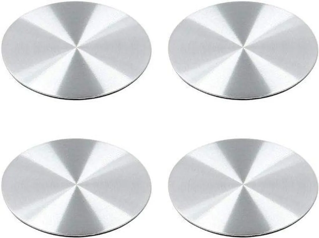 Lot de 4 Autocollants Voiture Argentés 45mm à Forte Adhérence Chrome
