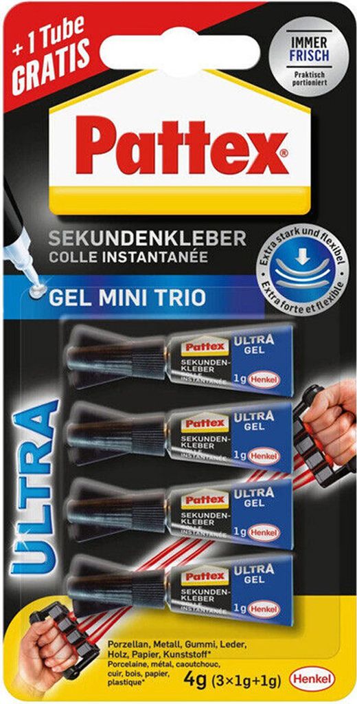 Pattex Sekundenkleber - ultrastarker Halt 4x1g Produktbild 