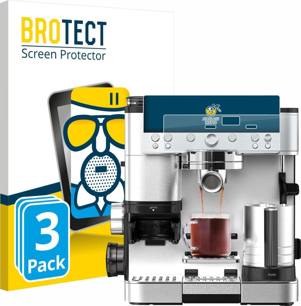3x BROTECT Entspiegelungs Schutzglas für Ninja Luxe Cafe Premier ES601EU Schutzfolie Panzer Folie Glas Display Schutz matt