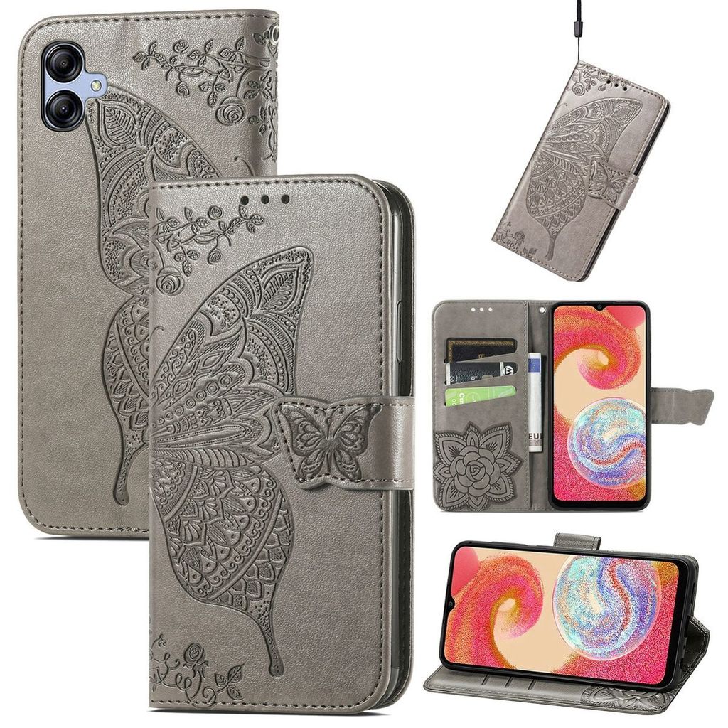 König Design Hülle kompatibel mit Kunstleder Handyhülle - Handy Case Grau
