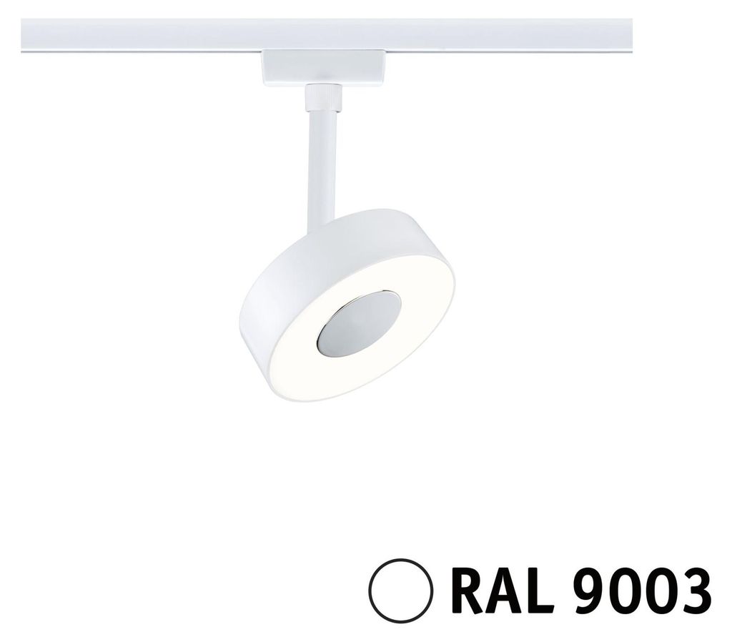 URail Schienenspot Circle 180lm 5W 3000K dimmbar 230V Signalweiß