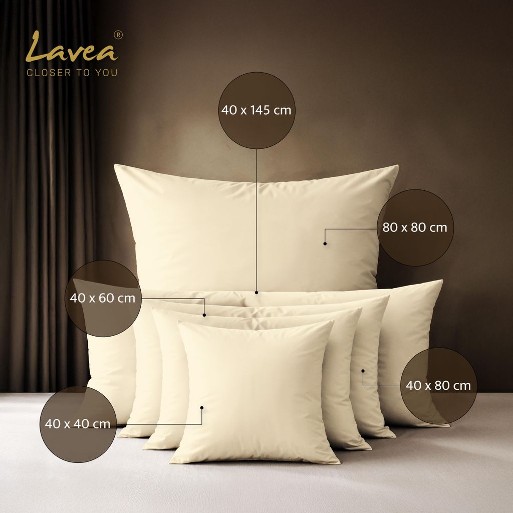 Zestaw 2 poszewek na poduszki Lavea®, 80x80 cm, 100% Zdjęcie produktu 