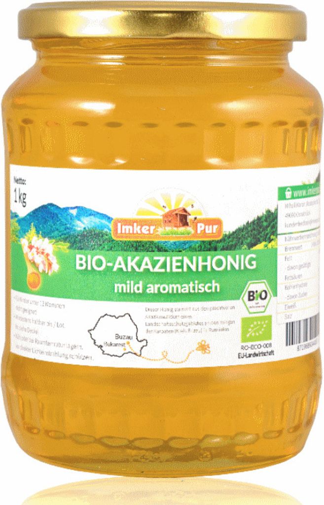 Bio Akazienhonig von ImkerPur, 1 kg, mild-aromatisch, mit Produktbild 