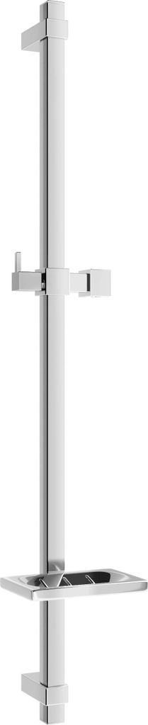 DQ Porte-douche coulissant avec porte-savon, 80 cm, chromé Image du produit 